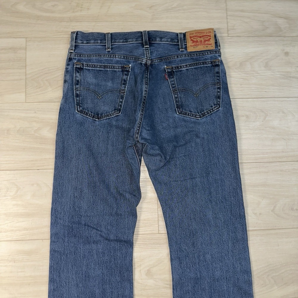 Vintage Levi's Jeans Mens 34x34 517 Bootcut Y2K Distressed Blue Denim‎ Cowboy